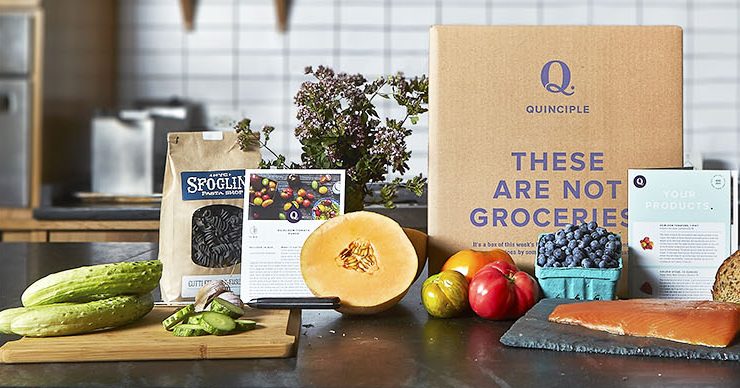 A box from Quinciple food delivery service