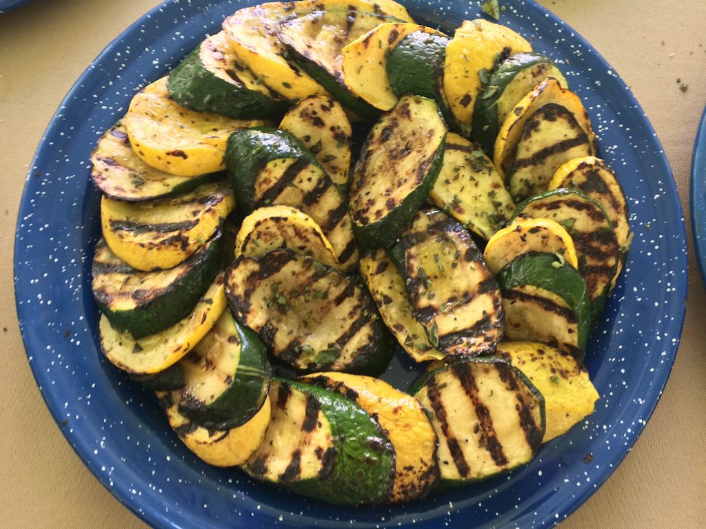 Grilled summer squash prepared by Alice Waters and her students