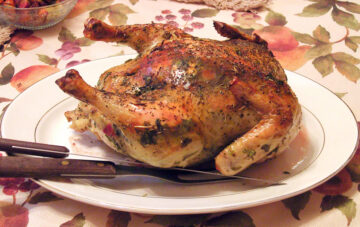 roasted chicken on a platter