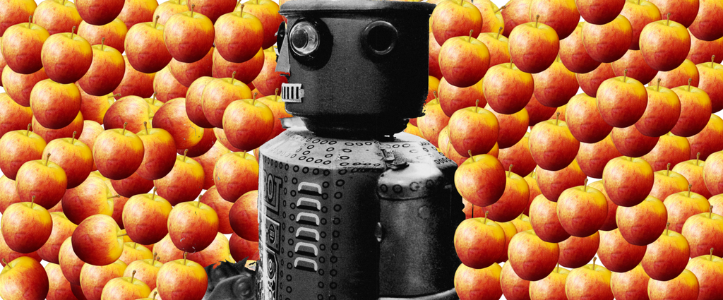 robots and apples