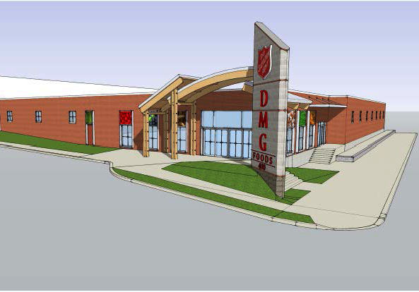 a mockup of the Salvation Army's new non-profit grocery store