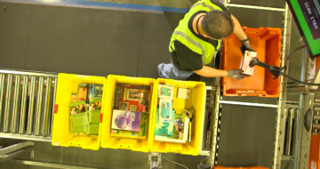 Amazon worker scans product