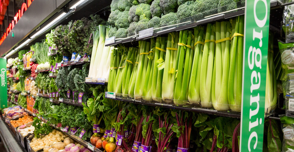 Produce section at Whole Foods