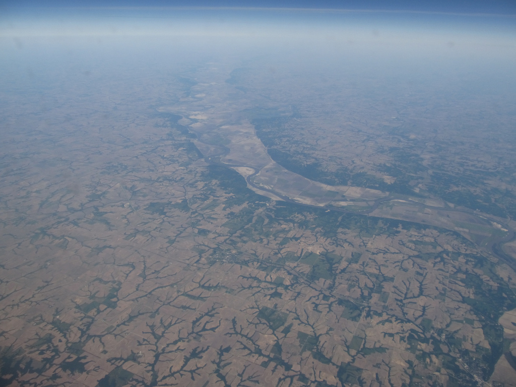 aerial view of mississippi river