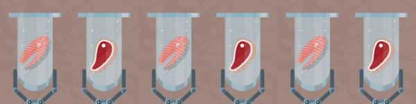 lab-grown meat in test tubes