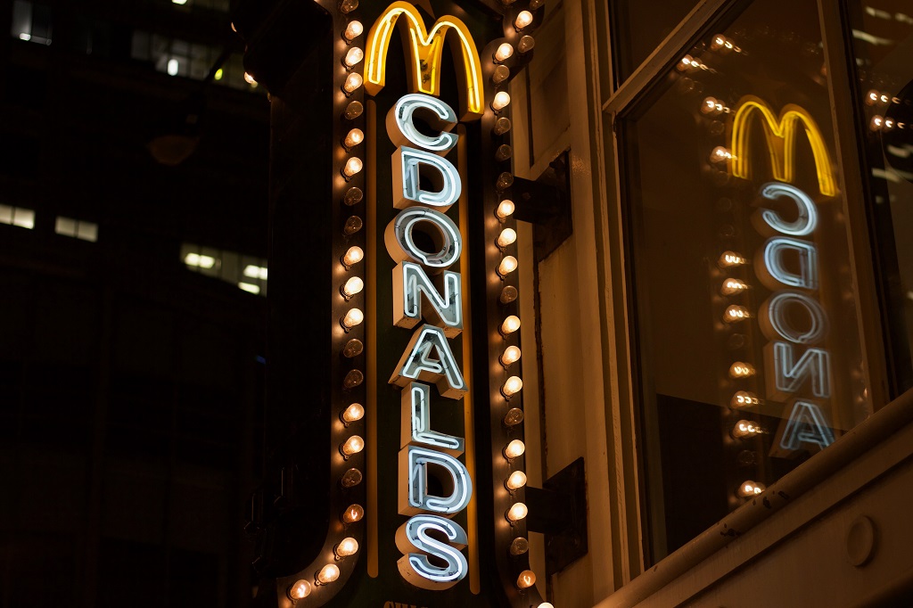neon lights mcdonalds sign