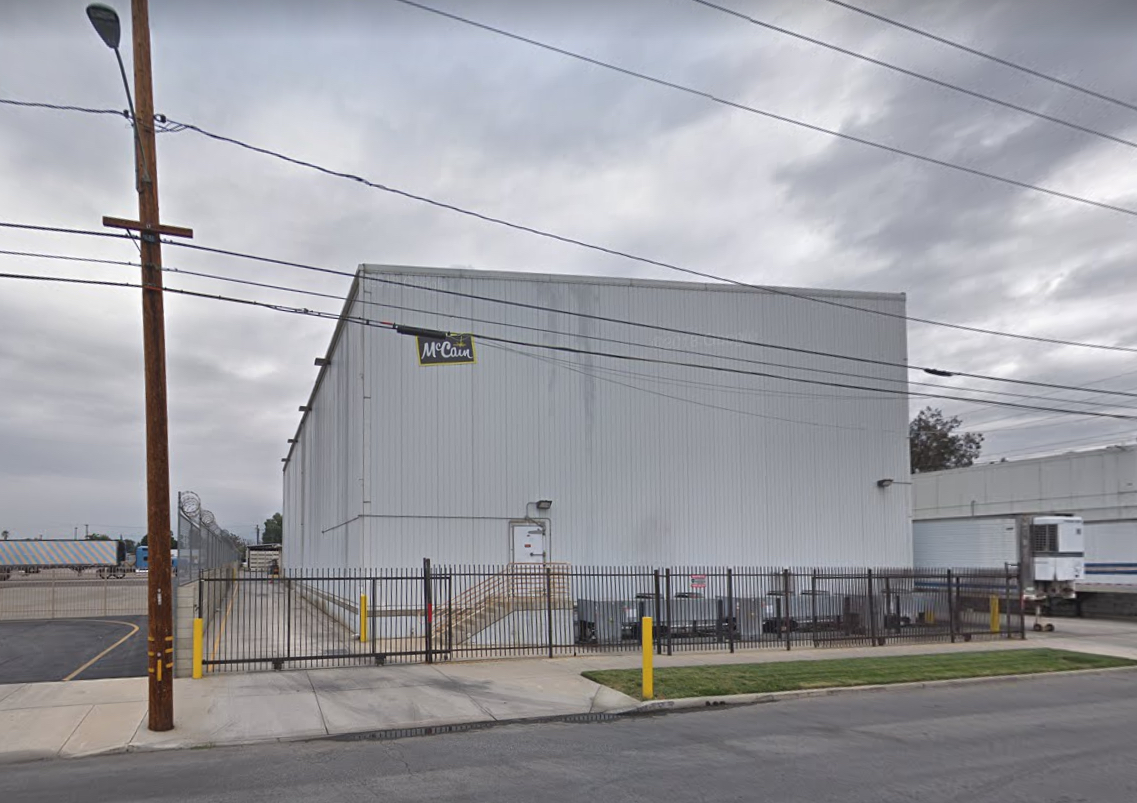 The McCain Foods plant in Colton, California that recalled produce for suspected listeria and salmonella contamination (January 2019)