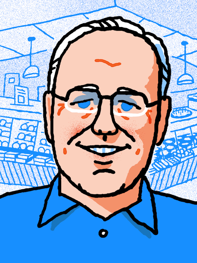 llustration by Vinnie Neuberg of Rich Niemann, president and CEO of the Midwestern grocery company Niemann Foods
