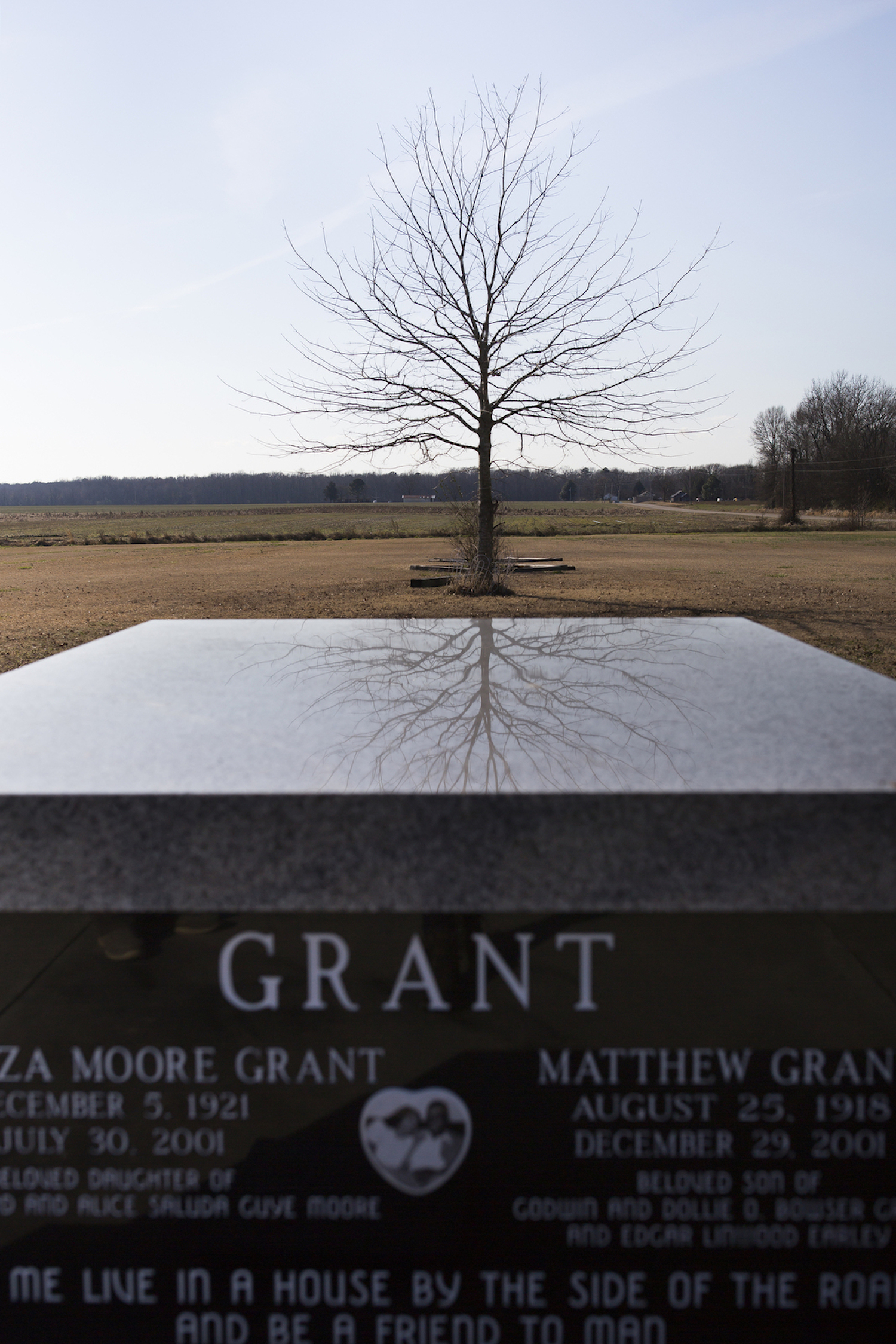 The tomb of Florenza and Matthew Grant sits on their farmland in Tillery, North Carolina