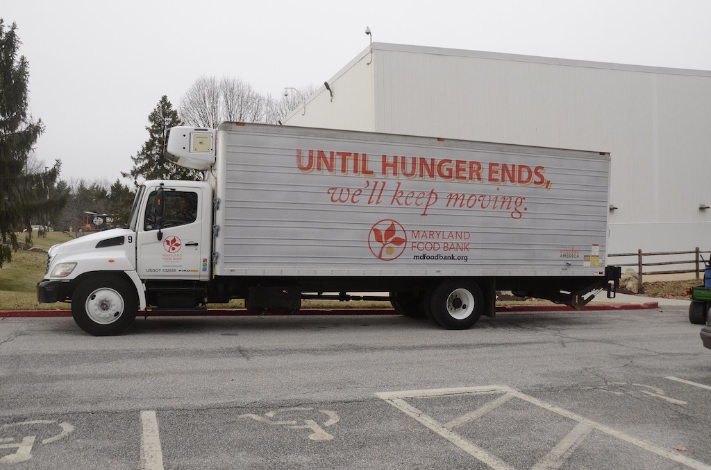 A delivery truck for the Maryland Food Bank