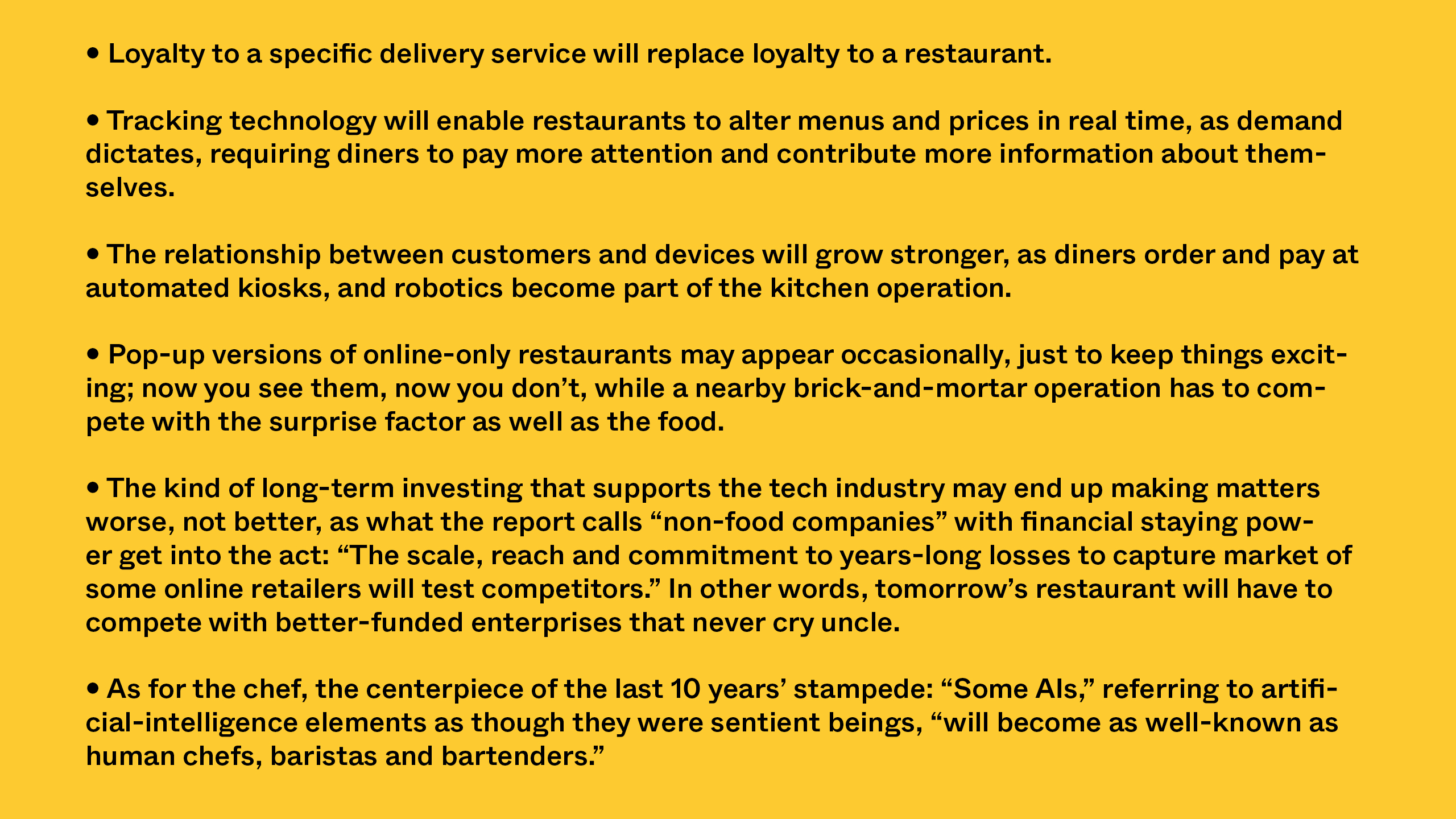future of restaurants report