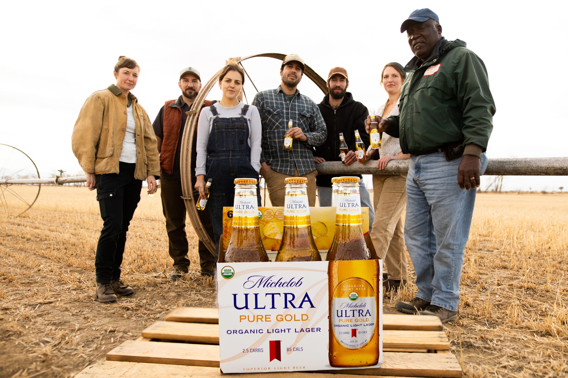 A promotional image highlights the potential impact of Michelob ULTRA Pure Gold in farm country