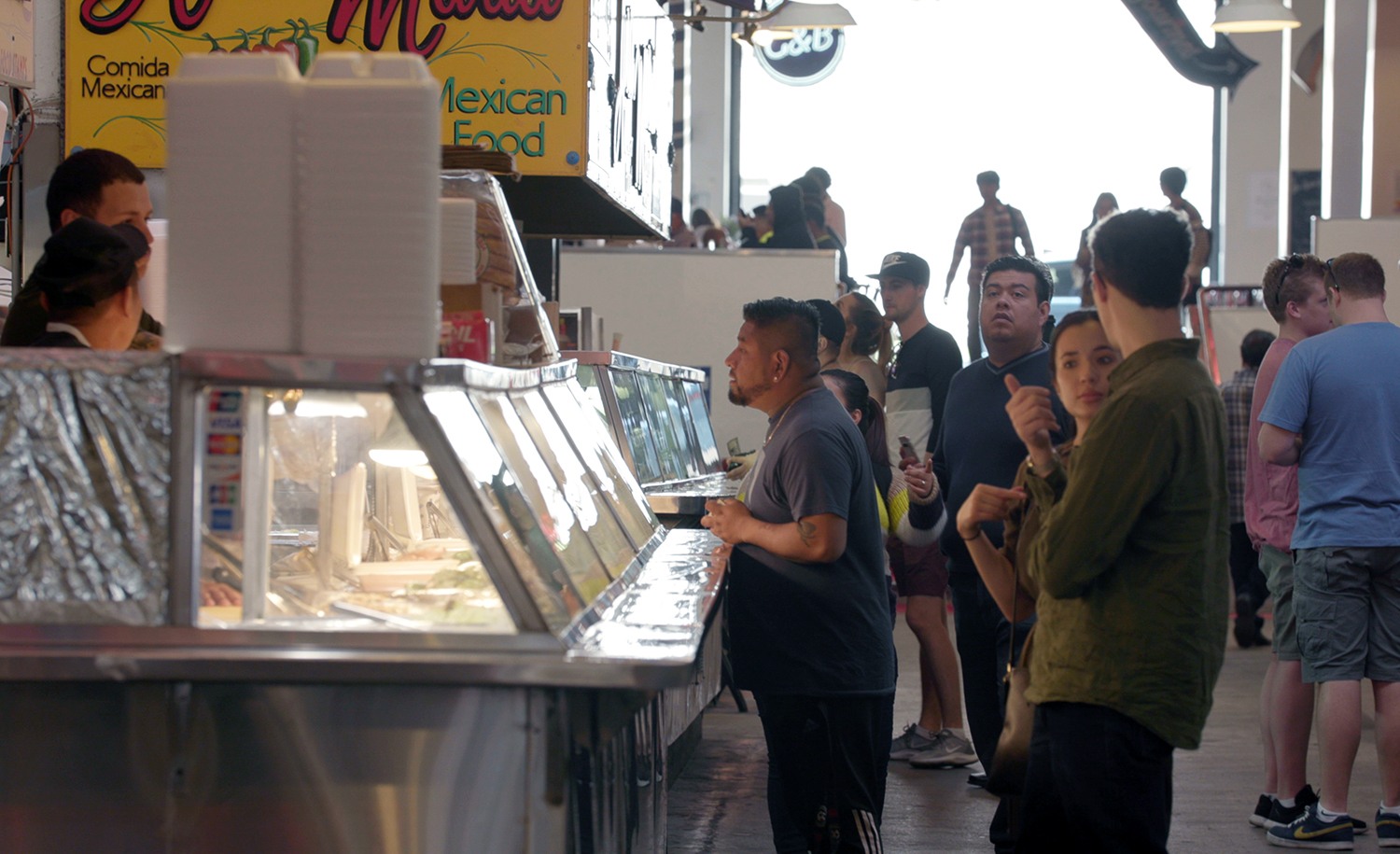 ordering at Grand Central Market in Los Angeles (March 2020)