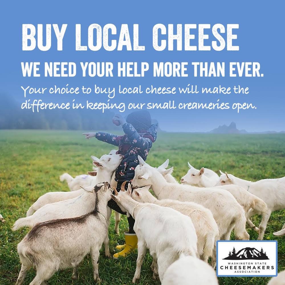 The Washington State Cheesemakers' Association (WASCA) is running a social media campaign to draw attention to its members' plight (March 2020)