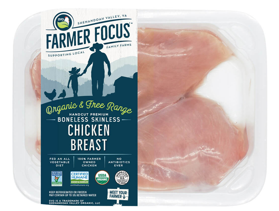 Farmer Focus Organic Chicken Breast, produced by Shenandoah Valley Organic (March 2020)