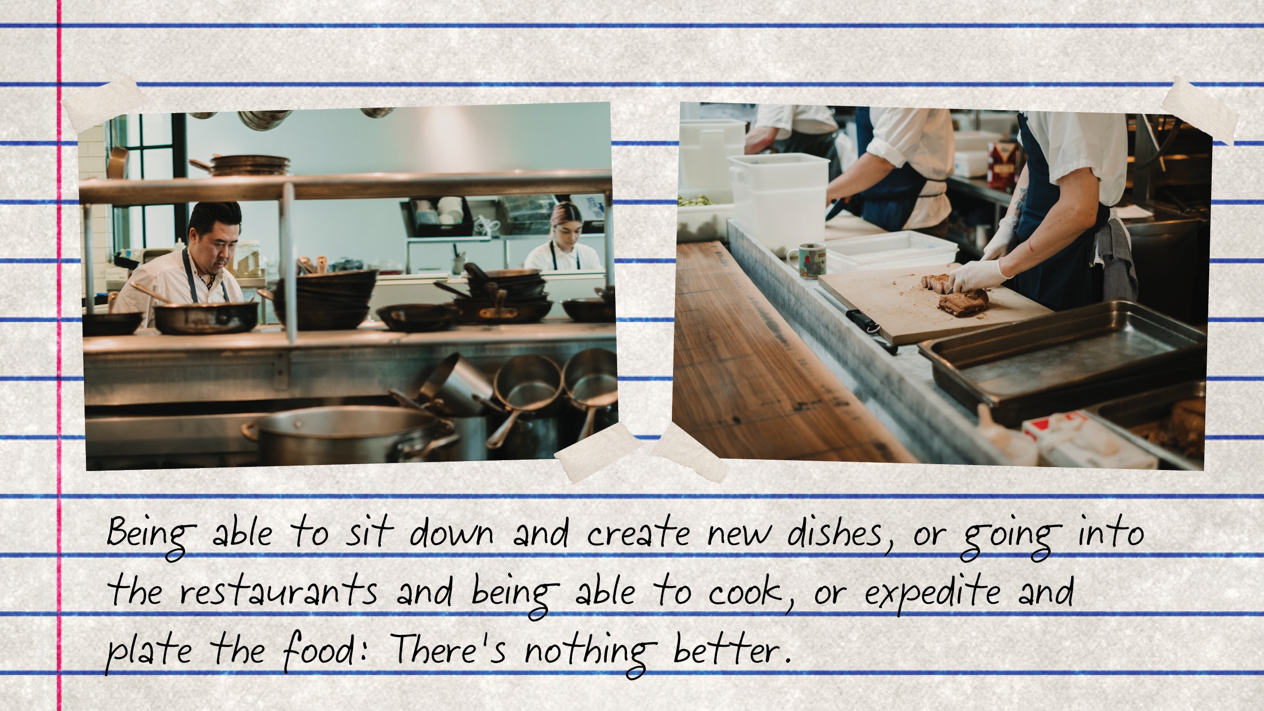 Gavin Kaysen pull quote creating new dishes pre-pandemic April 2020