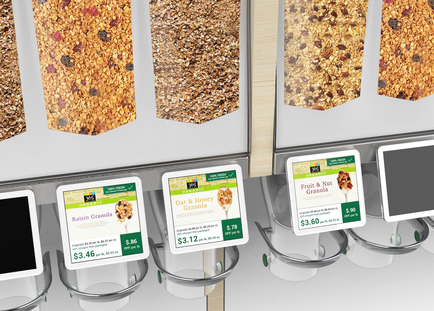 SmartBins installation granola mock up April 2020