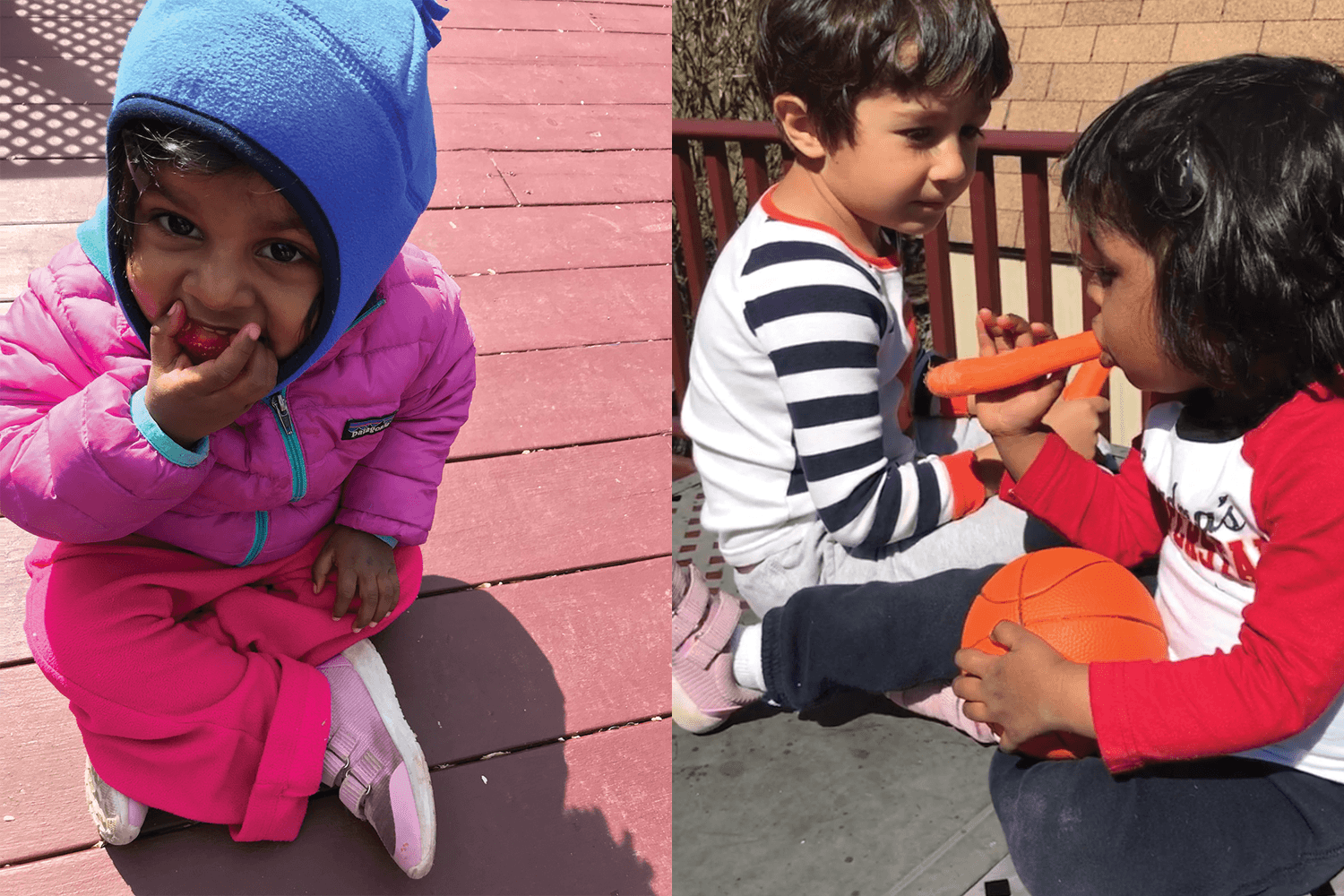 Ambika Samarthya-Howard's daughter trying strawberries and carrots for the first time in quarantine May 2020
