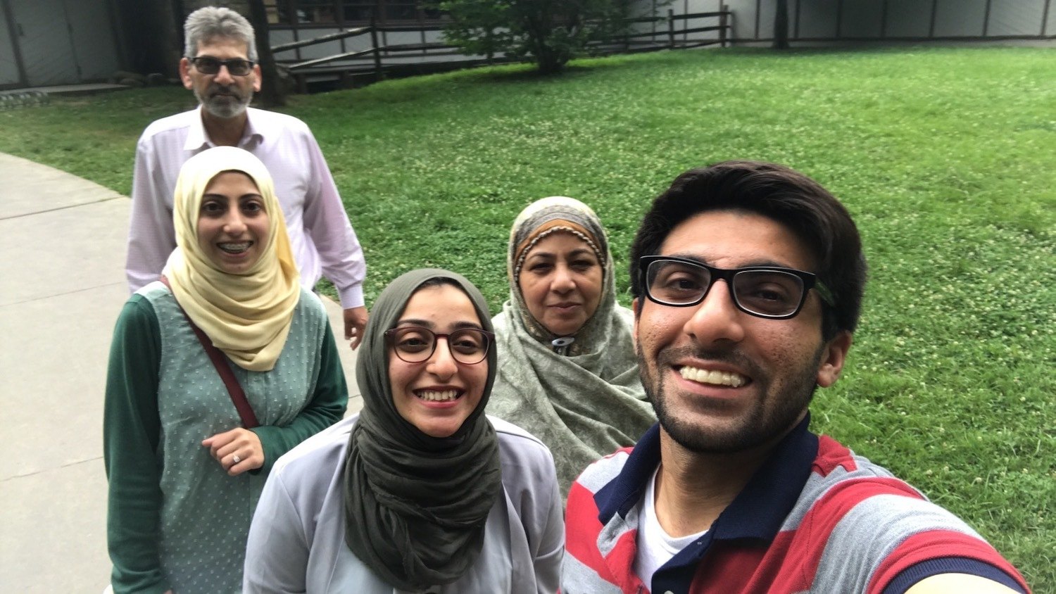 The Abidi family picture amidst a hike July 2020
