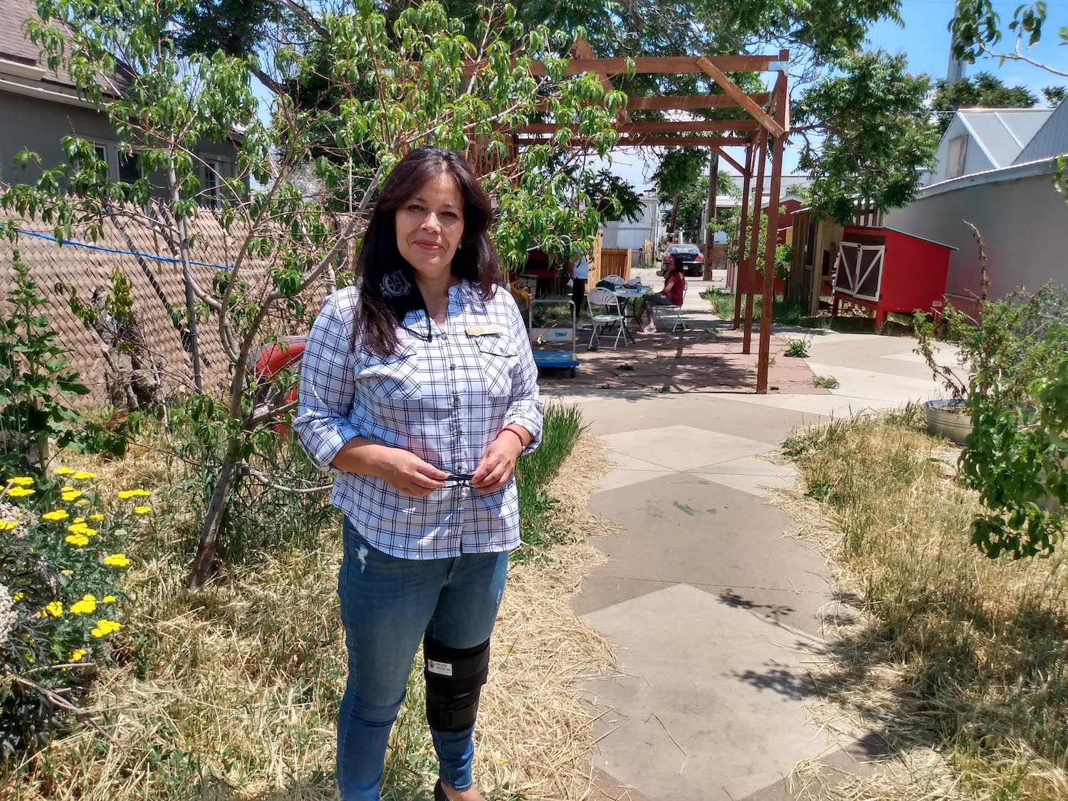 Guadalupe Rodriguez, a Growhaus promotora known for helping with cooking classes and meal prep strategies, has been a first line of defense for many north Denver families during the Covid-19 pandemic July 2020