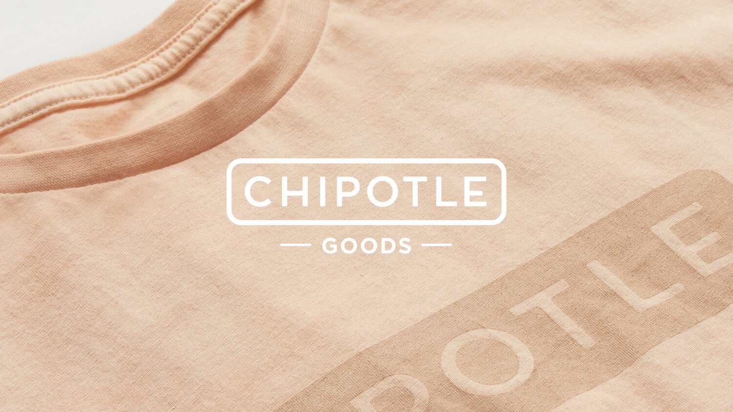 Up close of dyed Chipotle shirt with logo. August 2020