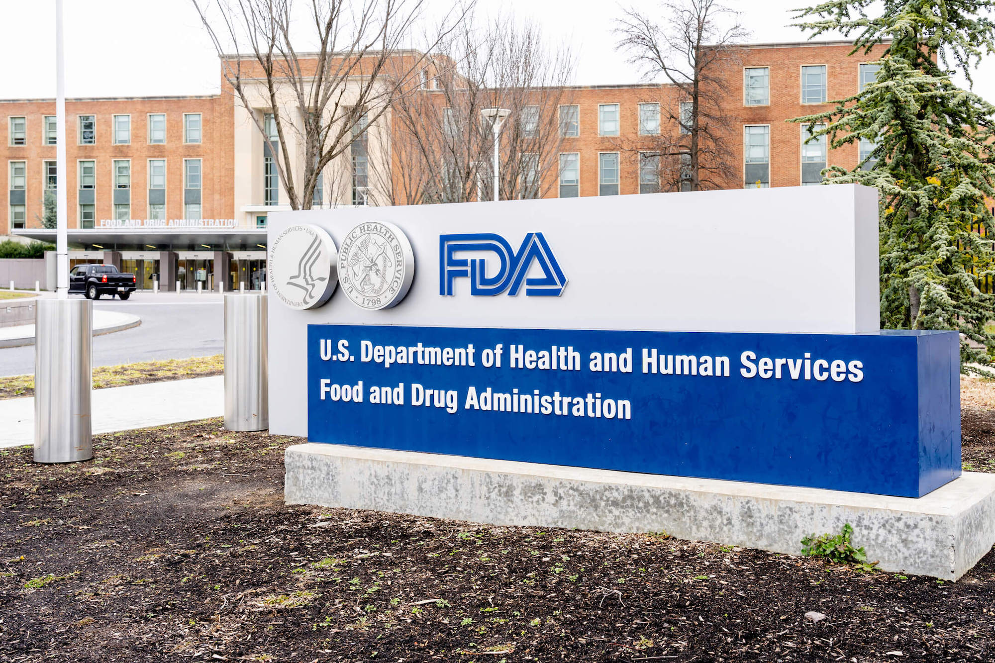 FDA sign outside of headquarters. September 2020