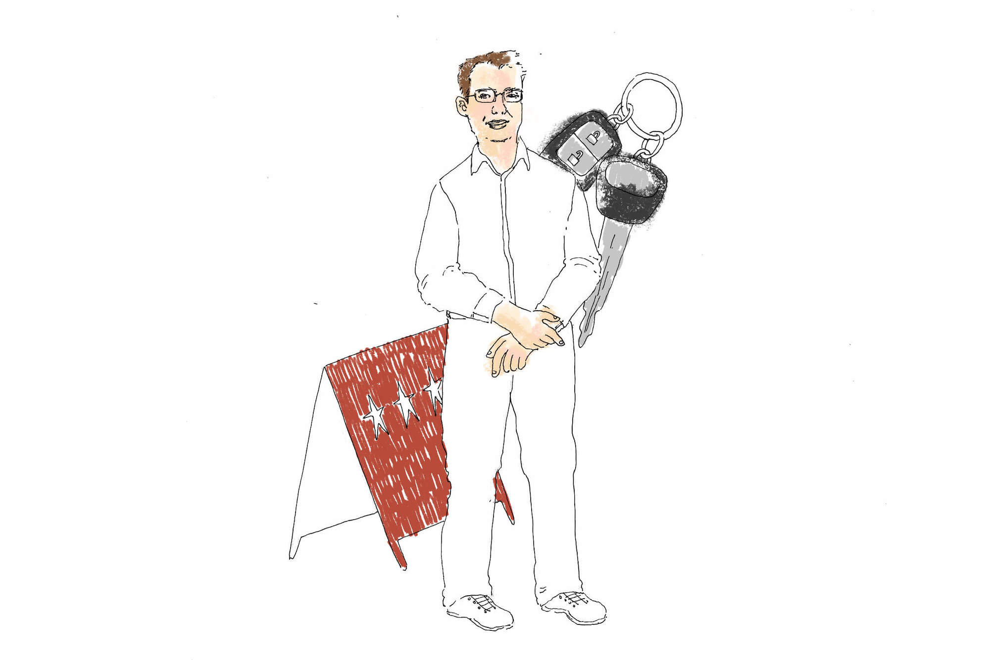Steven Kahn illustrated portrait. September 2020