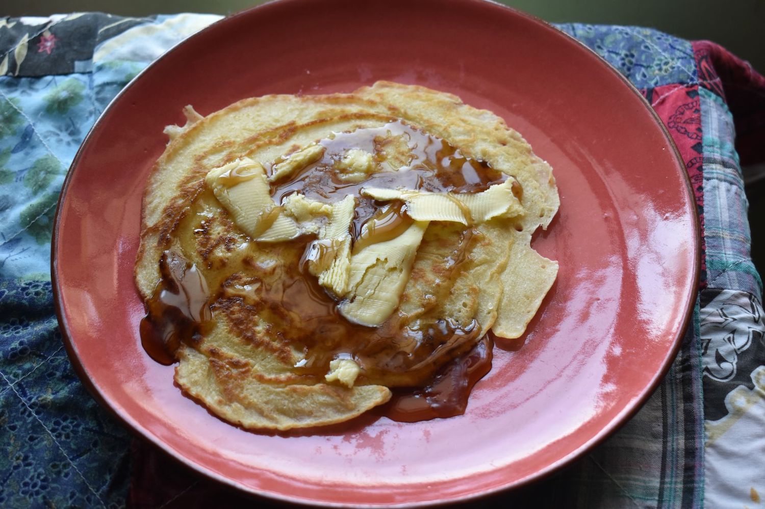 A plate with pancakes. September 2020
