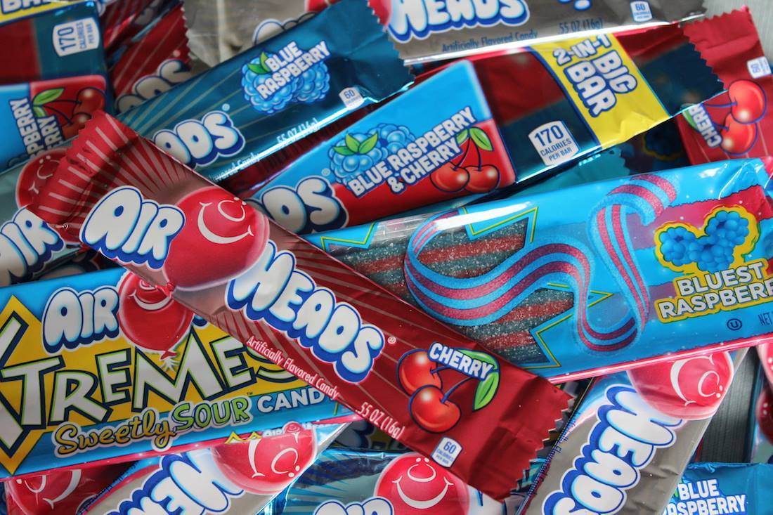 Airheads candy wrappers. October 2020