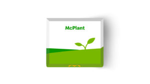 McPlant box Image white with a green label and design from McDonald's. November 2020