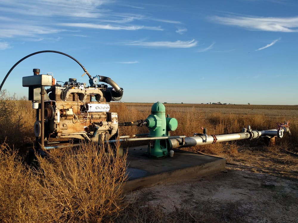 Irrigation pump in Haskell County, Kansas. November 2020