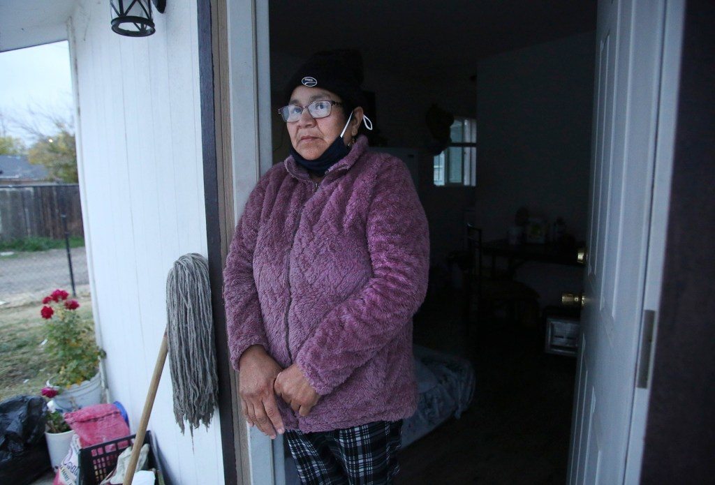 María Reyes has Covid-19 and is quarantining at her home in Mendota on Dec. 12, 2020.