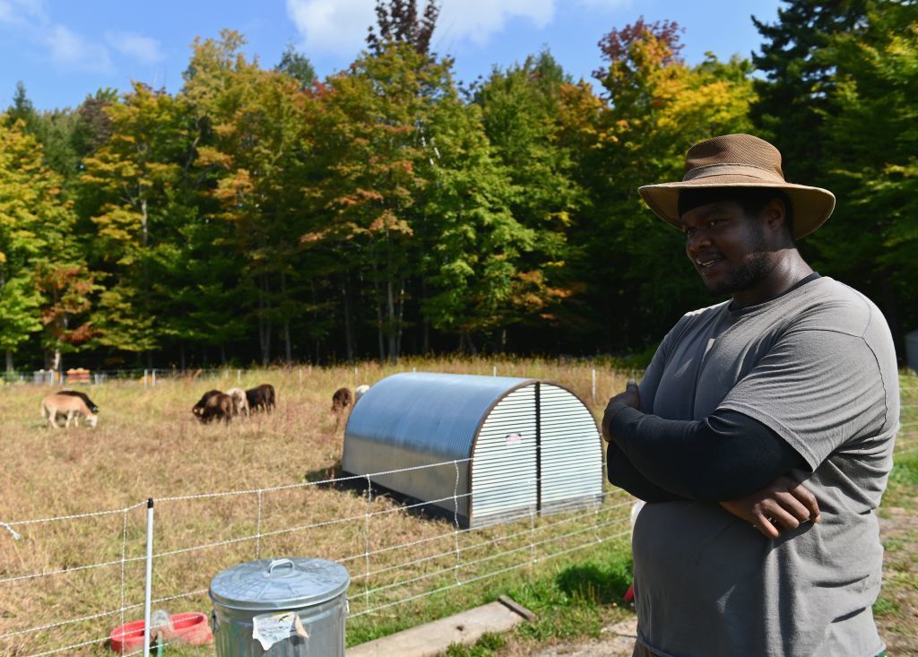 Justin Butts, livestock manager at Soul Fire Farm in Petersburg, New York, September 20, 2020.