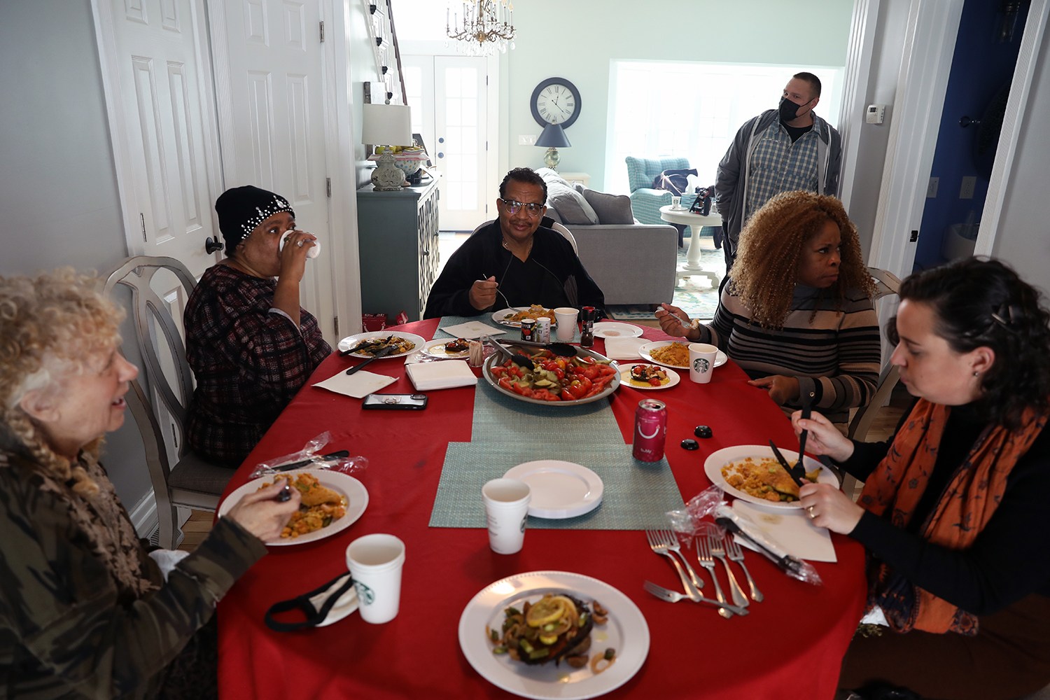 Michael Thompson, his family, Deedee Kirkwood, and the Last Prisoner Project staff share brunch prepared by the Michigan Cannabis Chefs. January 2021