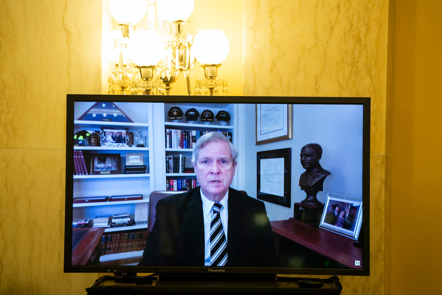 Tom Vilsack, nominee to be Agriculture secretary, testifies remotely during his Senate Agriculture, Nutrition and Forestry Committee confirmation hearing in Russell Building on Tuesday, February 2, 2021.