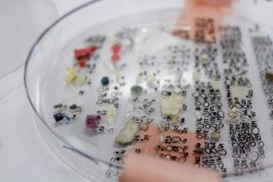 Microplastics collected in the San Francisco Bay Area are identified and labeled for research in a lab headed by Chelsea Rochman, an assistant professor at the University of Toronto. California is about to set the world's first guidelines for microplastics in drinking water.