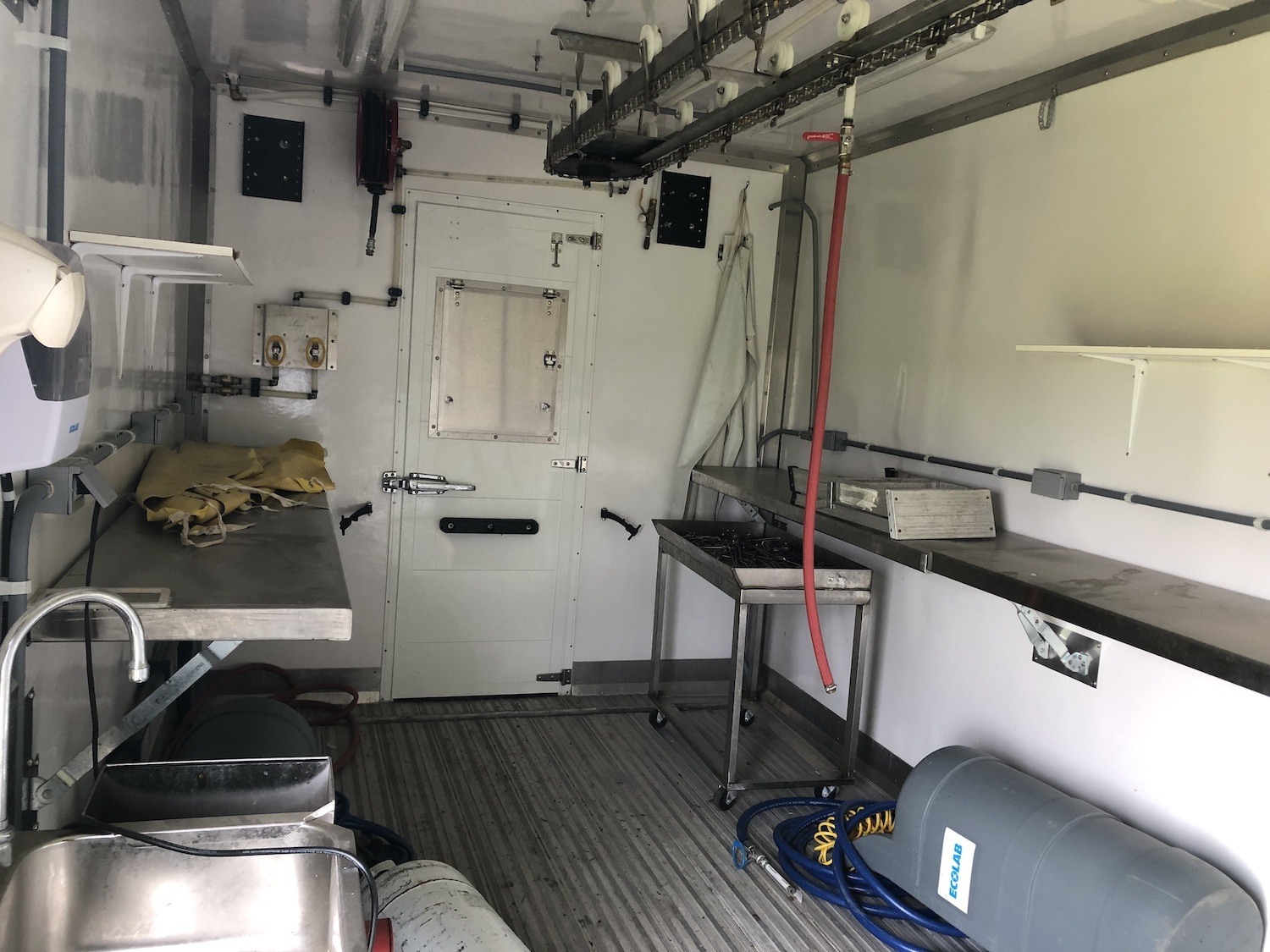 Inside Makoce Ag's mobile poultry processing unit. March 2021