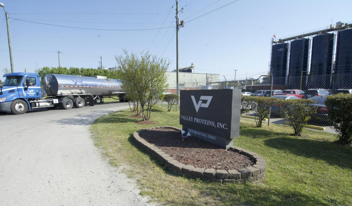 The Valley Proteins plant in Fayetteville, North Carolina, is among those where truck drivers are organizing. April 2021