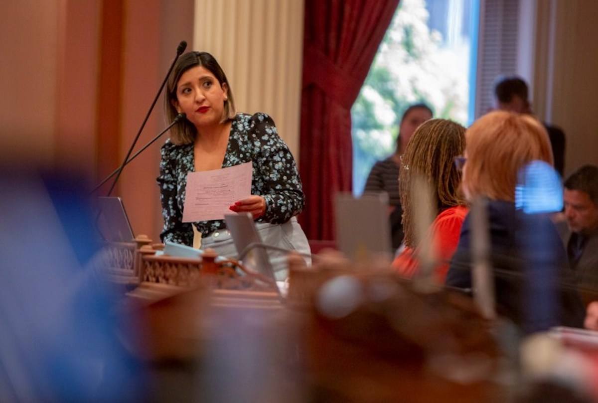 Senator Melissa Hurtado speaks in favor of SB200, a bill that would create a fund to help provide the state with clean drinking water, on July 8, 2019.