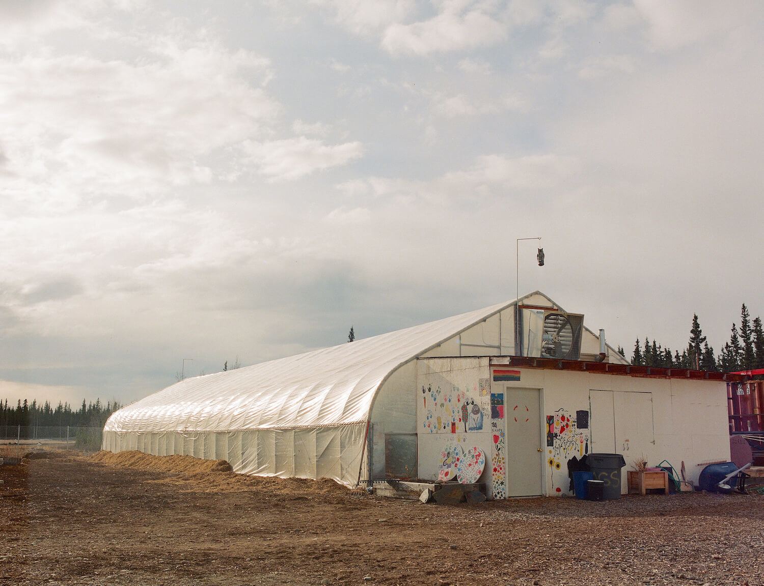 The biomass-heated greenhouse at the Tok school in Tok, Alaska.