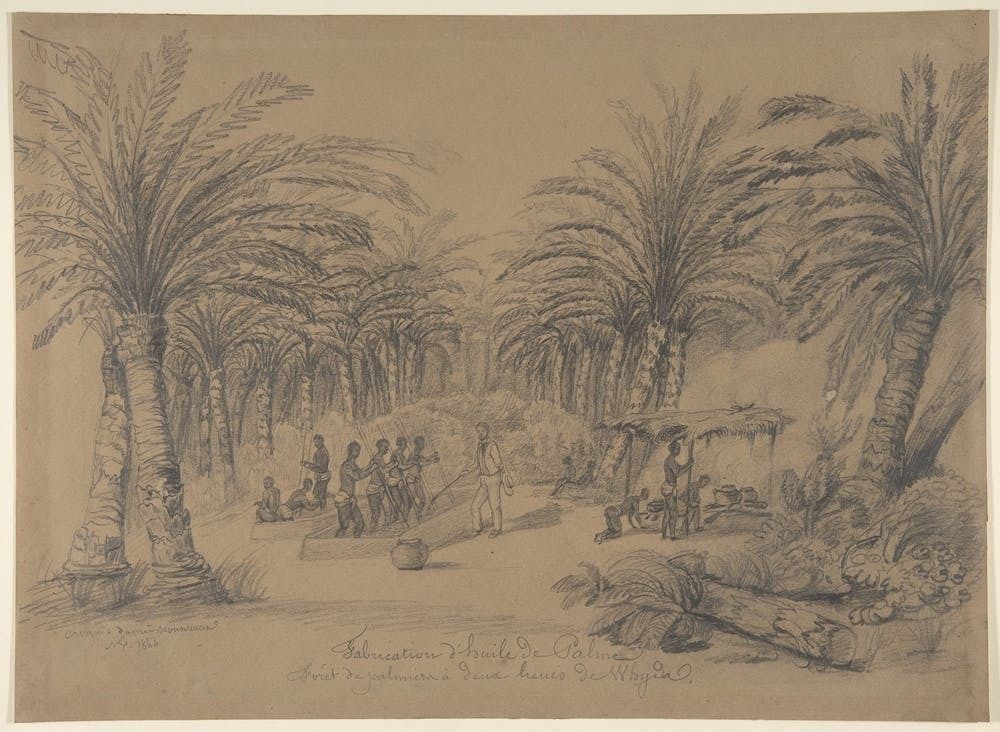 ‘The Production of Palm Oil,’ by Édouard Auguste Nousveaux, 1844.