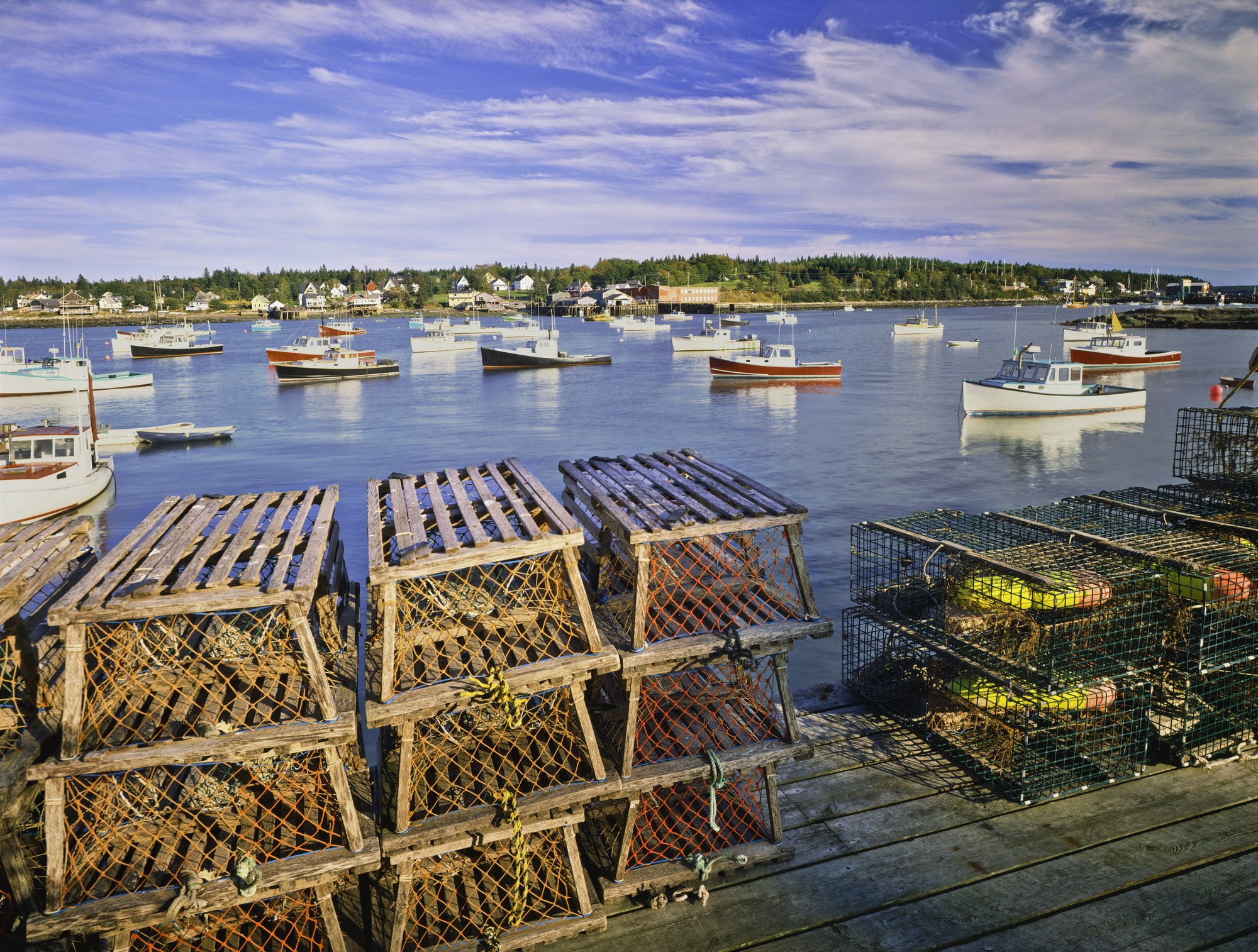 Image of fishing boats at Bass Harbor Maine. July 2021.