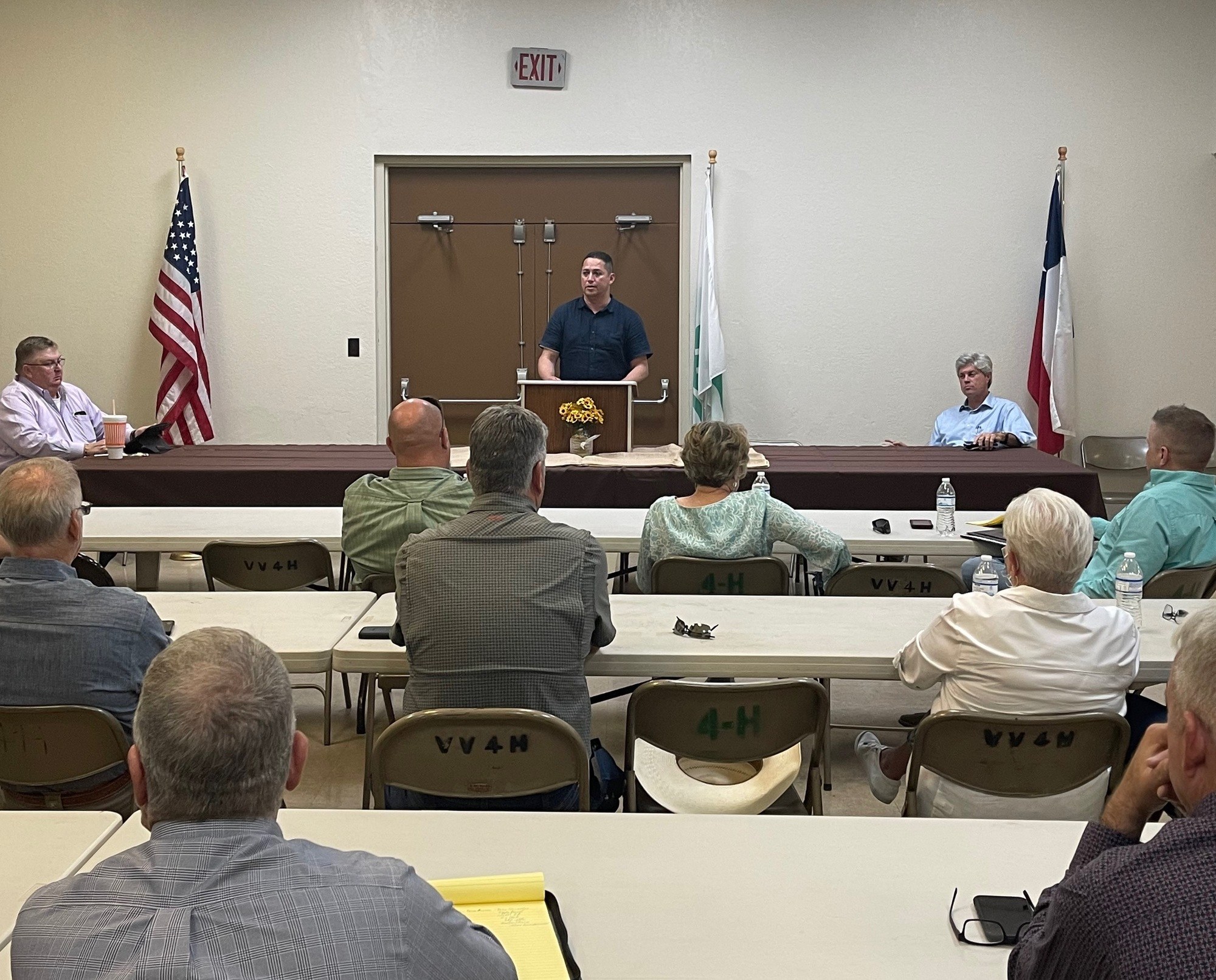 Texas Republican Congressman Tony Gonzales speaks at a roundtable for ranchers and farmers in partnership with Texas Farm Bureau and American Farm Bureau.