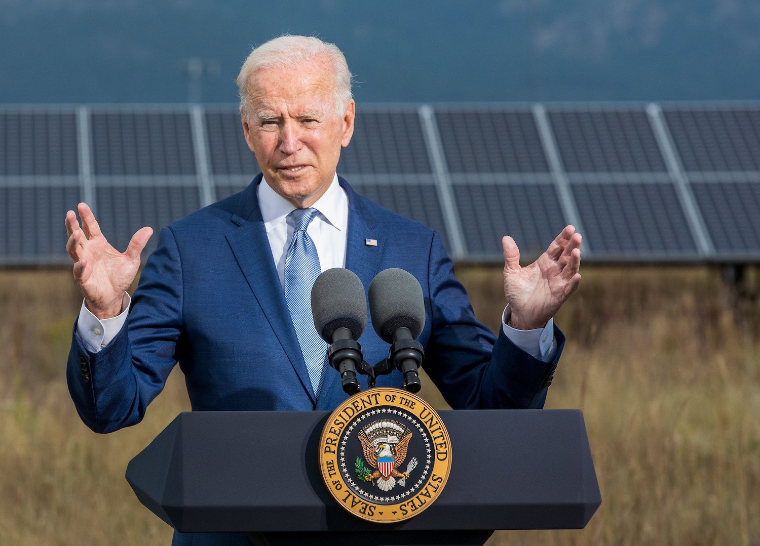 September 14, 2021 - Joe Biden, President of the United States, speaks during a visit the Flatirons Campus of the National Renewable Energy Laboratory in Arvada, Colorado.