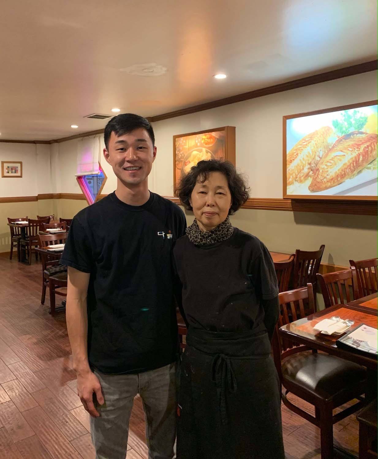 Ju Hong and his mother Sunny Bae of Daol Tofu & Korean BBQ in Oakland, CA. August 2021